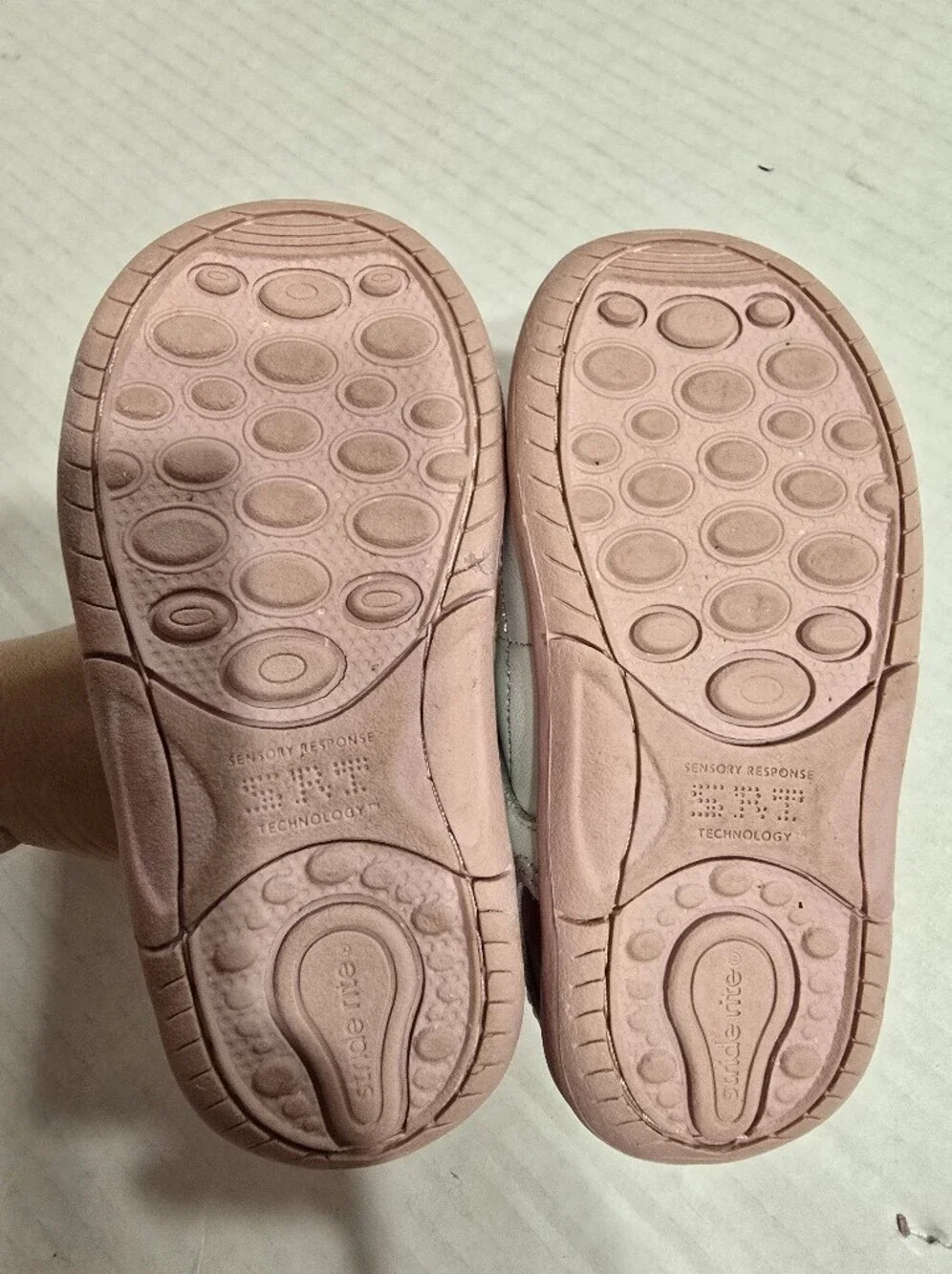 Stride Rite White Pink Flower Leather Strap Mary Jane Shoes Toddler Girl 6